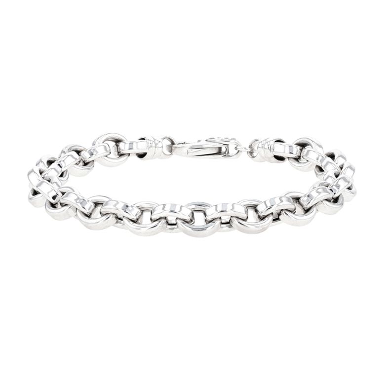 Bracelet maille fantaisie or blanc 16.09g